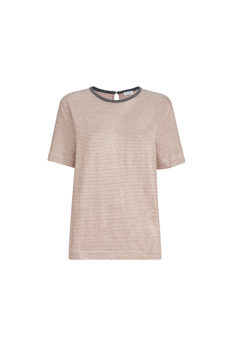 Striped jersey T-shirt, Alternate, color, Orange