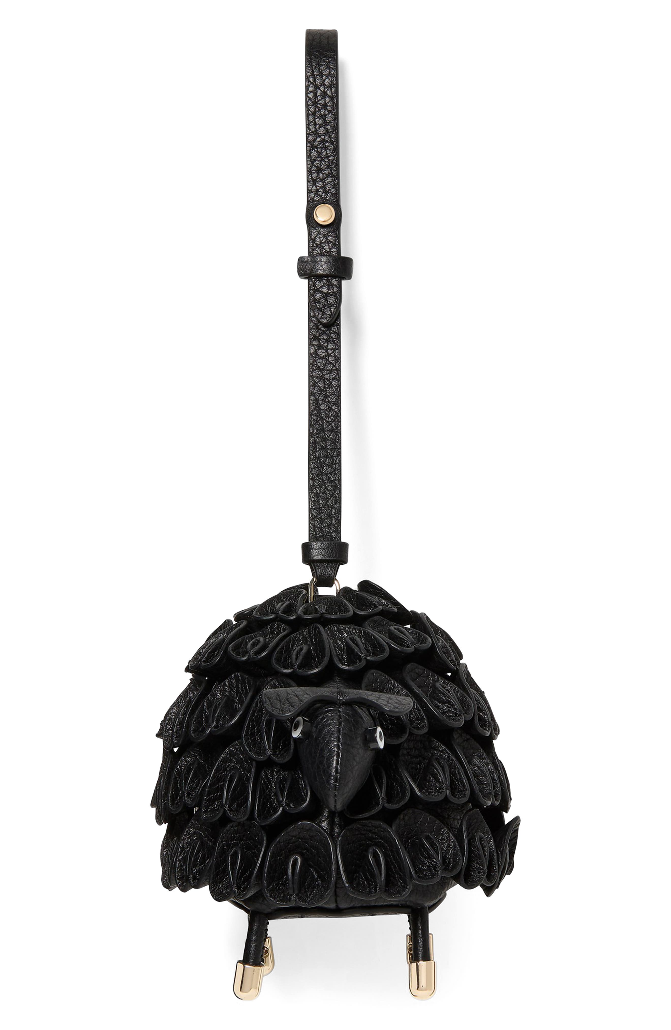 Kate Spade New York sheep bag charm, Main, color, Black