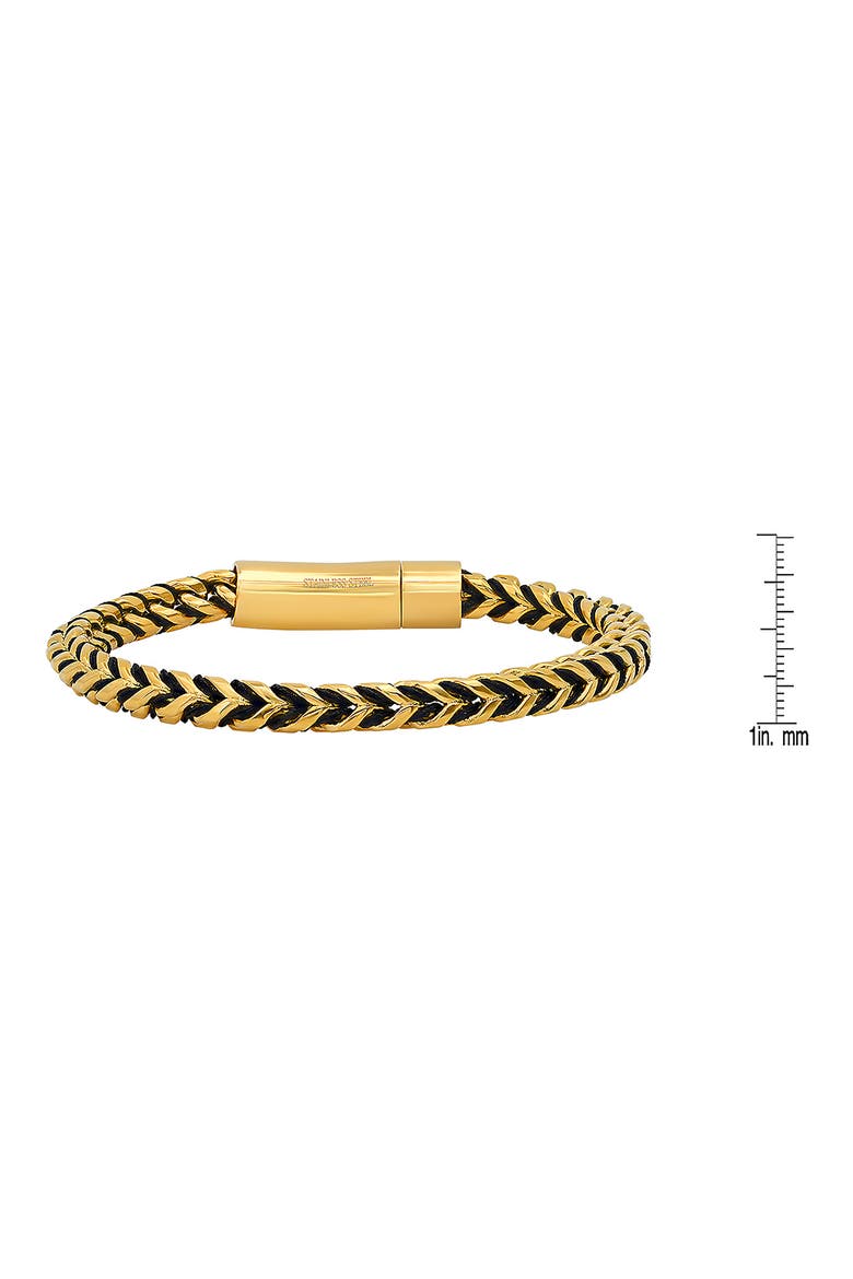 Men's 18K Gold Plated Stainless Steel Wheat Chain Bracelet, Alternate, color, YELLOW