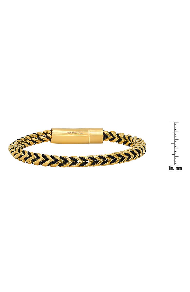 STEELTIME Men's 18K Gold Plated Stainless Steel Wheat Chain Bracelet, Alternate, color, Yellow