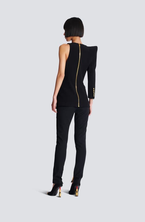 Shop Balmain Asymmetric Jacket With Structured Shoulder