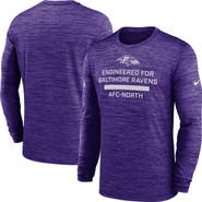 Nike Men's Nike Purple Baltimore Ravens Sideline Velocity Performance Long Sleeve T-Shirt