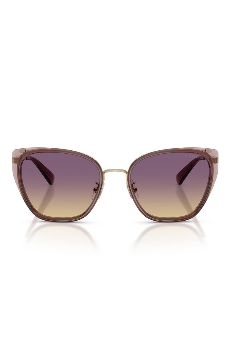 53mm Gradient Square Sunglasses, Main, color, GOLD / IRIS YELLOW GRADIENT