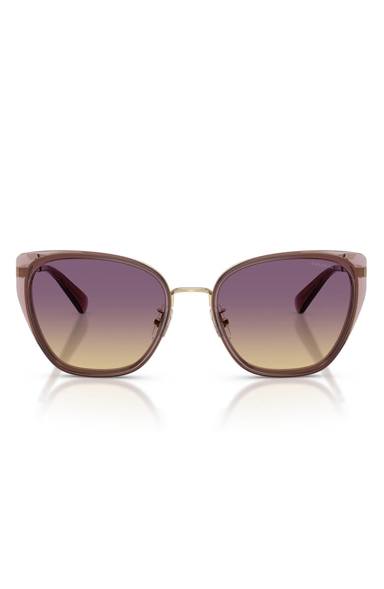COACH 53mm Gradient Square Sunglasses, Main, color, Gold / Iris Yellow Gradient