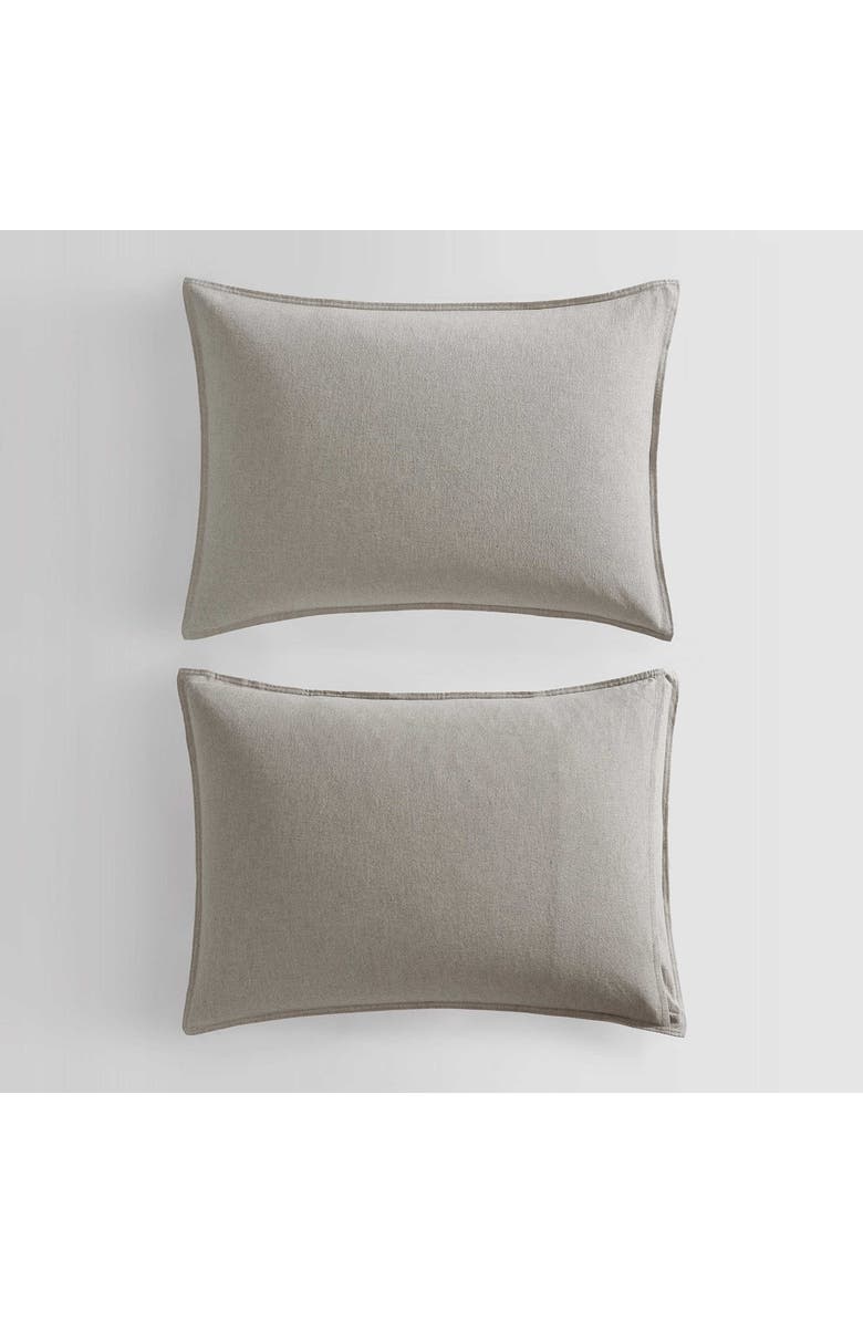 Calvin Klein Mélange Flannel Comforter & Sham Set, Alternate, color, Natural