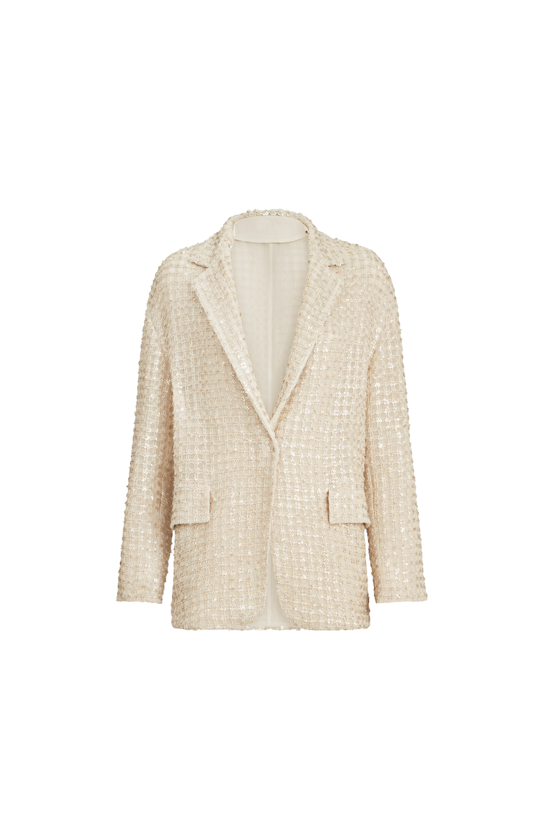 Brunello Cucinelli Blazer with dazzling net embroidery, Alternate, color, Cream