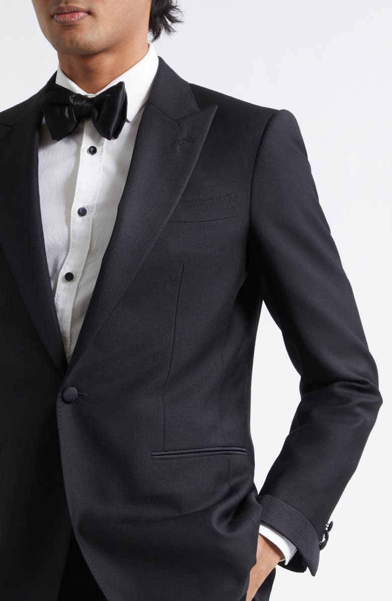 J. Mueser Waverly Virgin Wool & Mohair Tuxedo, Alternate, color, Black