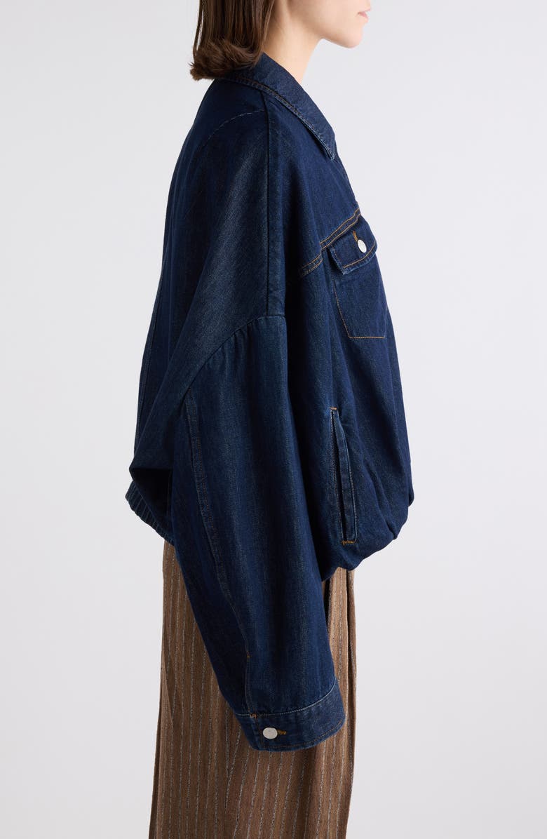 Dries Van Noten Vesto Bubble Hem Denim Jacket, Alternate, color, 