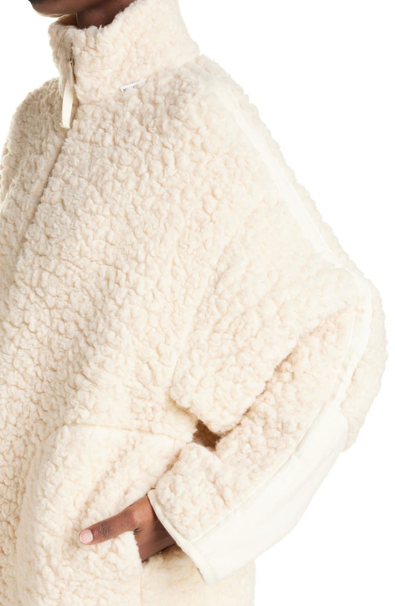 Acne Studios Fedda Teddy Half Zip Pullover, Alternate, color,