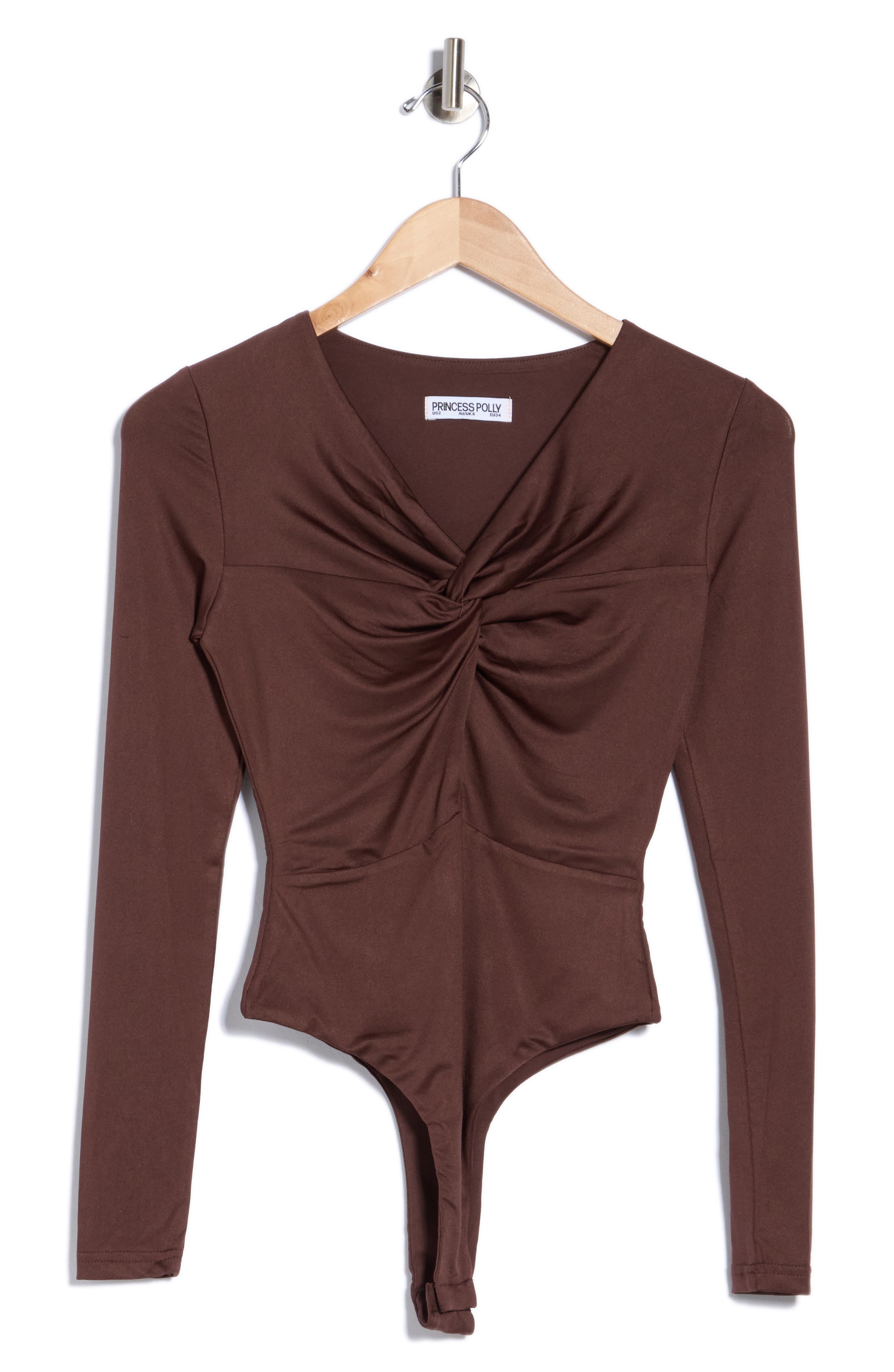 Vennie Twist Front Long Sleeve Bodysuit