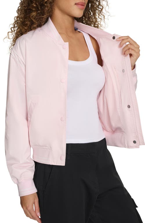 Champion Crop Varsity Jacket In Pink