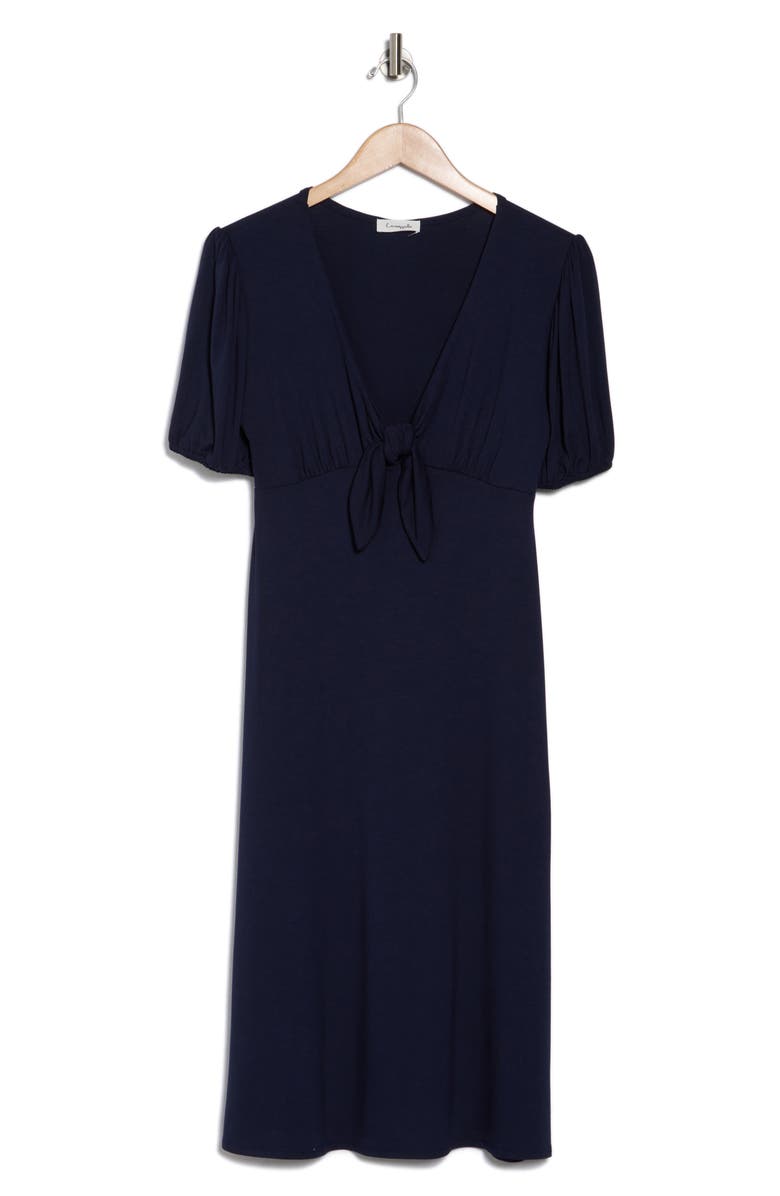 Loveappella Tie Front Midi Dress, Alternate, color, 