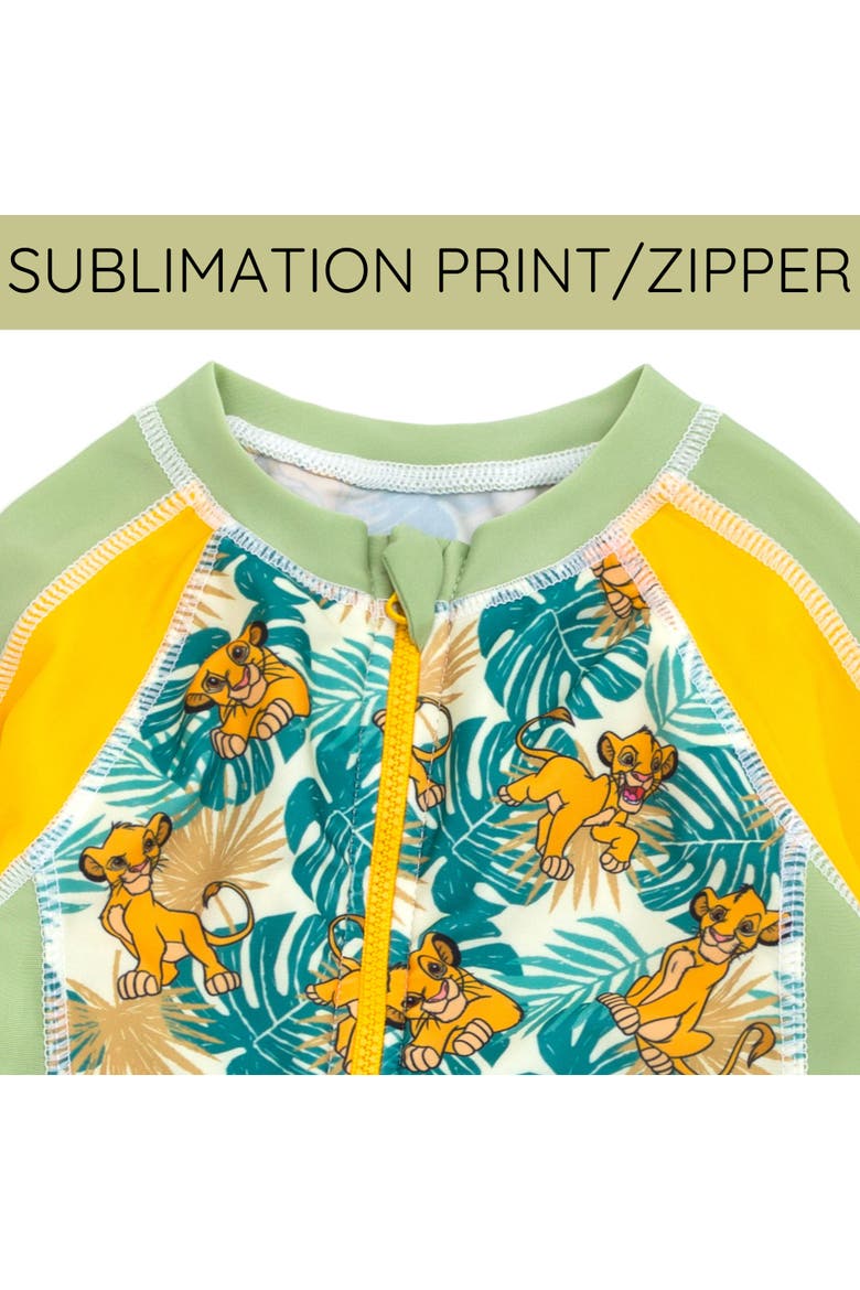 Lion King Simba 2-Piece Swimwear Sunsuit and Hat Set, Alternate, color, Simba Ivory Green