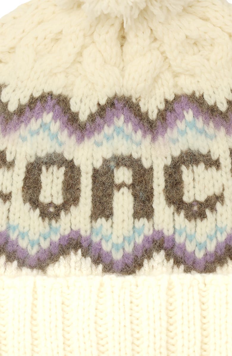 COACH Fair Isle Wool Blend Pom Beanie, Alternate, color, Chalk Multi