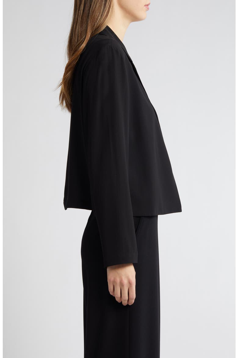 Open Front Silk Blazer, Alternate, color, BLACK