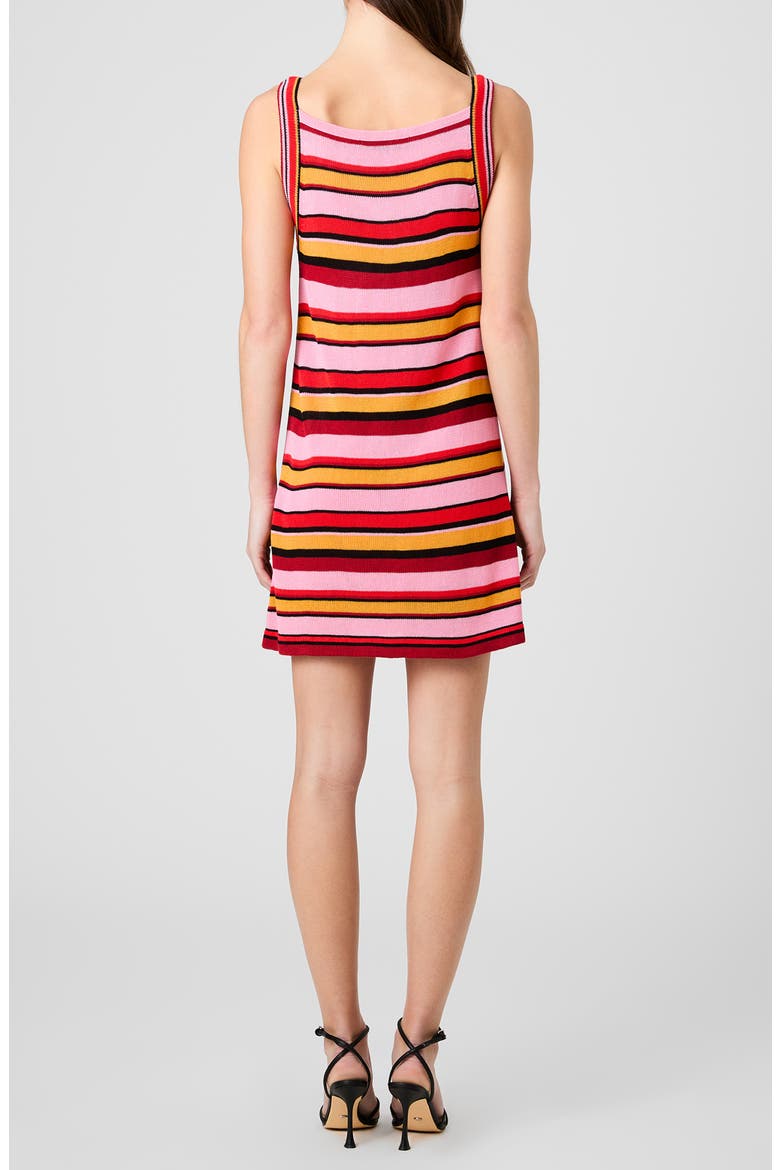 Motley Stripe Rib Tank Dress, Alternate, color, SUNKISSED ORANGE MULTI