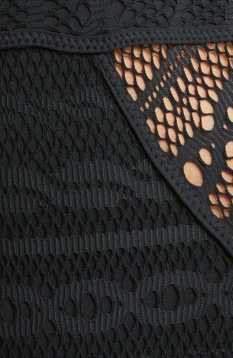 Becca Colorplay Lace One-Piece Swimsuit, Alternate, color, Black