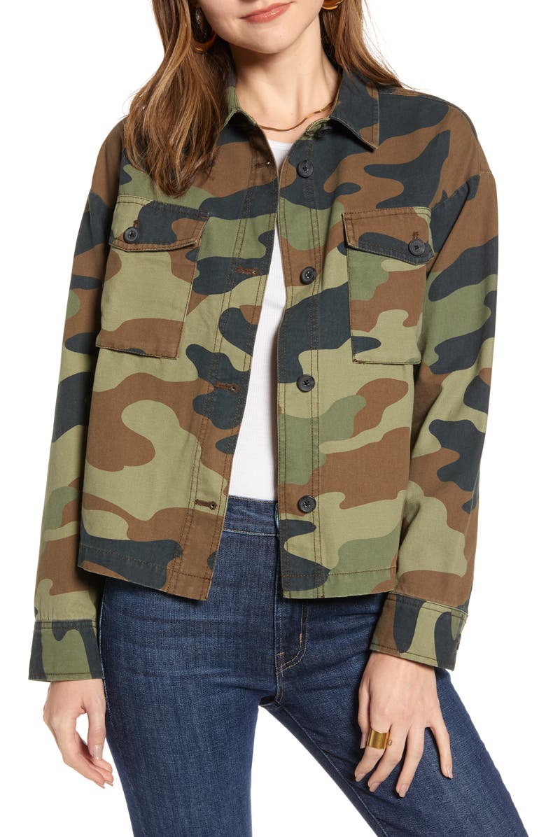Treasure & Bond Camo Military Jacket, Main, color, 