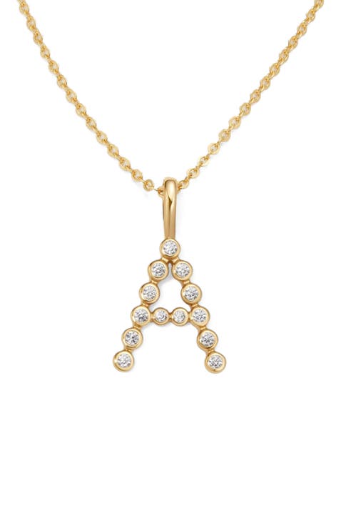 CZ Poppy Initial Necklace