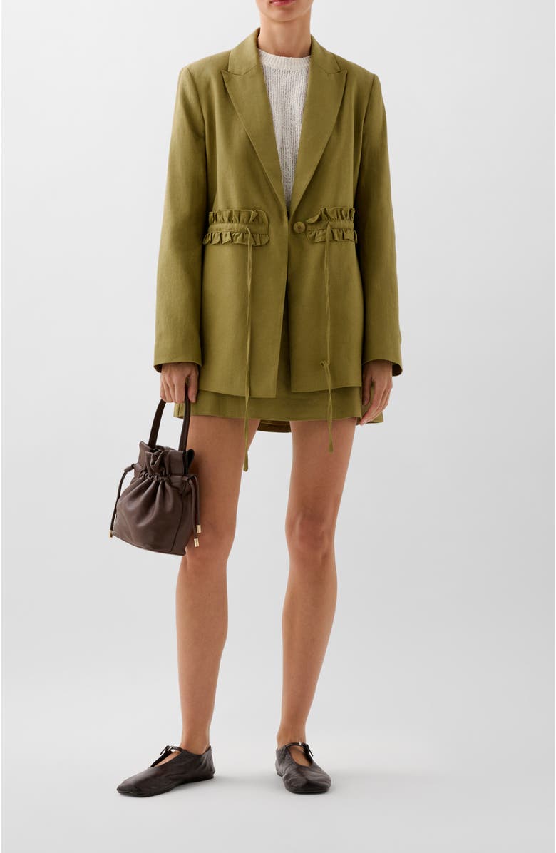 Scalpers Ruffle Prep Blazer, Alternate, color, Khaki