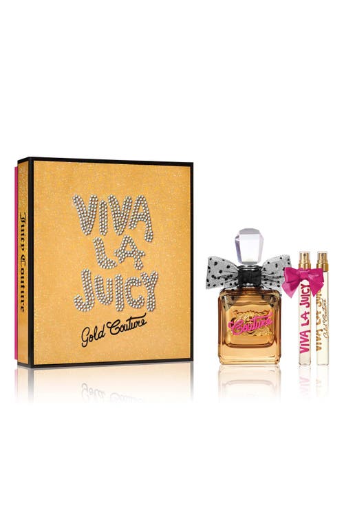 Juicy Couture Viva La Juicy Gold Couture Eau De Parfum 3 Piece Fragrance Gift Set $190 Value In Transparent