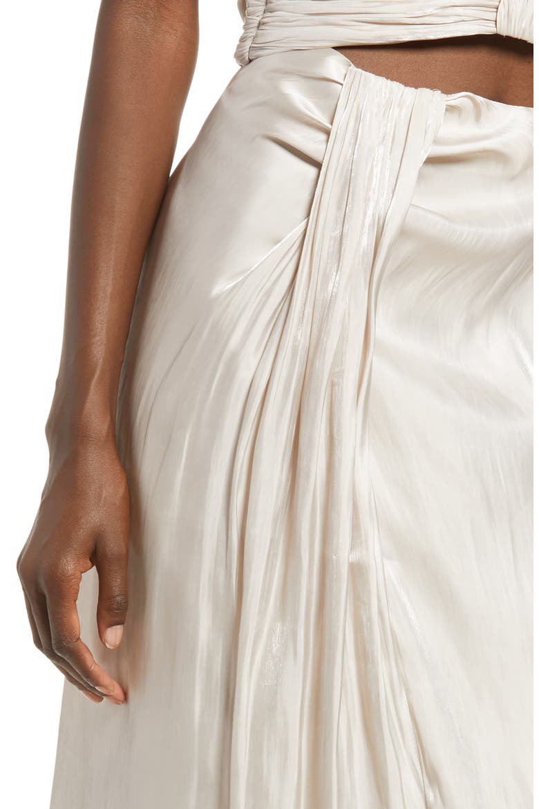 Metallic Skirt, Alternate, color, BEIGE