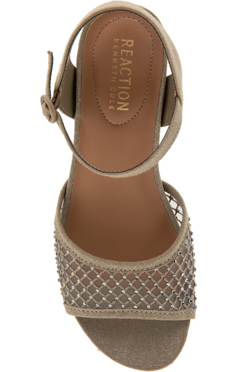 Reaction Kenneth Cole Caegan Rhinestone Mesh Espadrille Wedge Sandal, Alternate, color, Oak Mesh