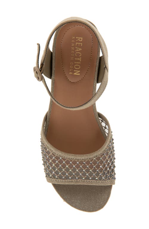 Reaction Kenneth Cole Caegan Rhinestone Mesh Espadrille Wedge Sandal In Oak Mesh