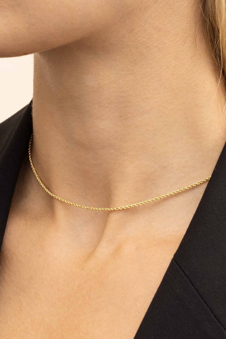14K Gold Roman Rope Choker, Alternate, color, Yellow Gold