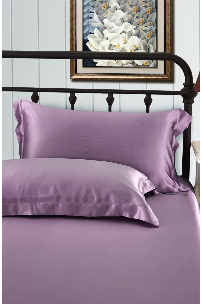 Pure Mulberry Silk Oxford Envelope Luxury Pillowcase, Alternate, color, Lavender