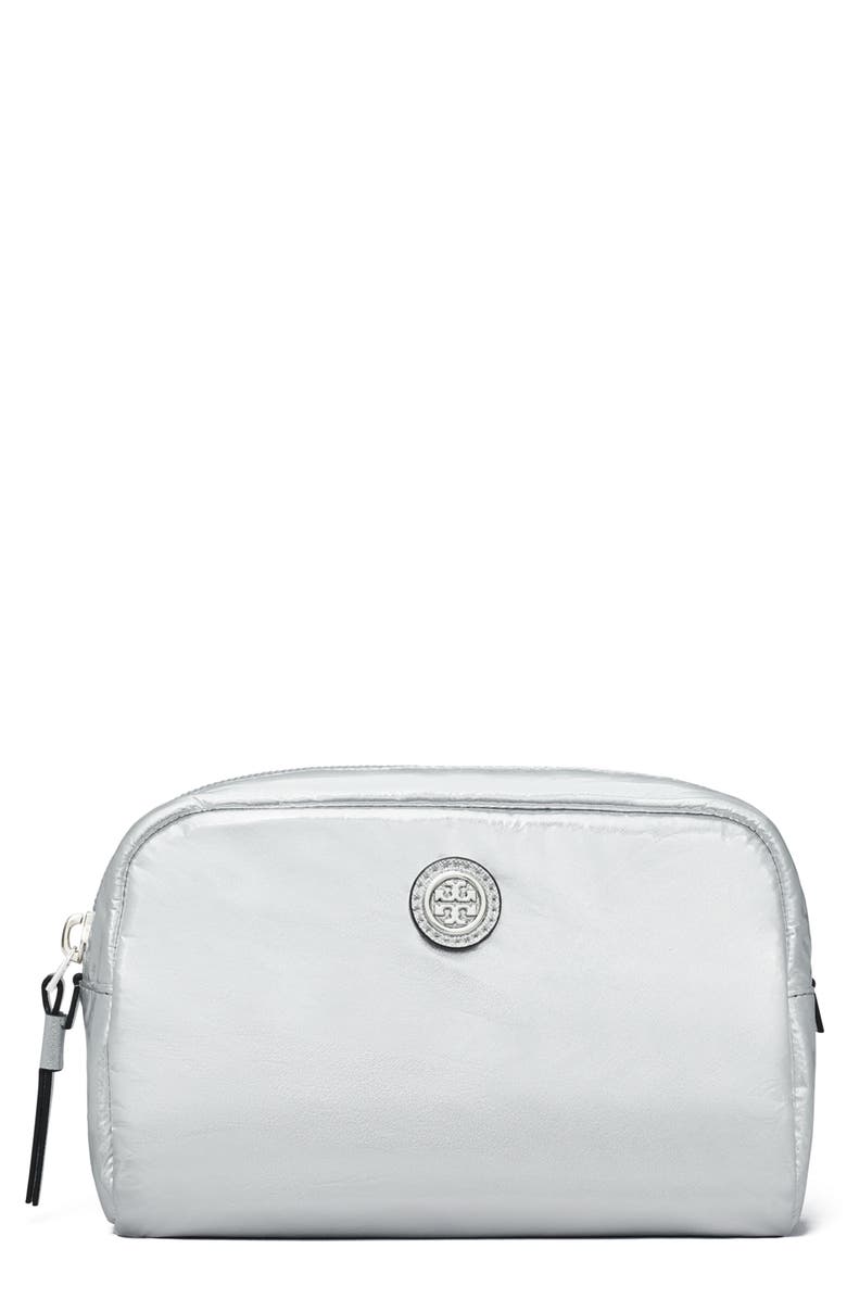 Tory Burch Virginia Metallic Cosmetic Bag, Main, color,