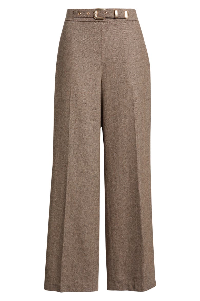 The Brianne Belted Straight Leg Pants, Alternate, color, BROWN/ FRENCH BEIGE