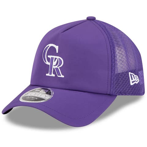 Men's New Era Purple Colorado Rockies 2026 Batting Practice Apex 9FORTY Adjustable Trucker Hat