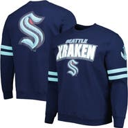 Mitchell & Ness Men's Mitchell & Ness Deep Sea Blue Seattle Kraken Allover Logo Pullover Sweatshirt
