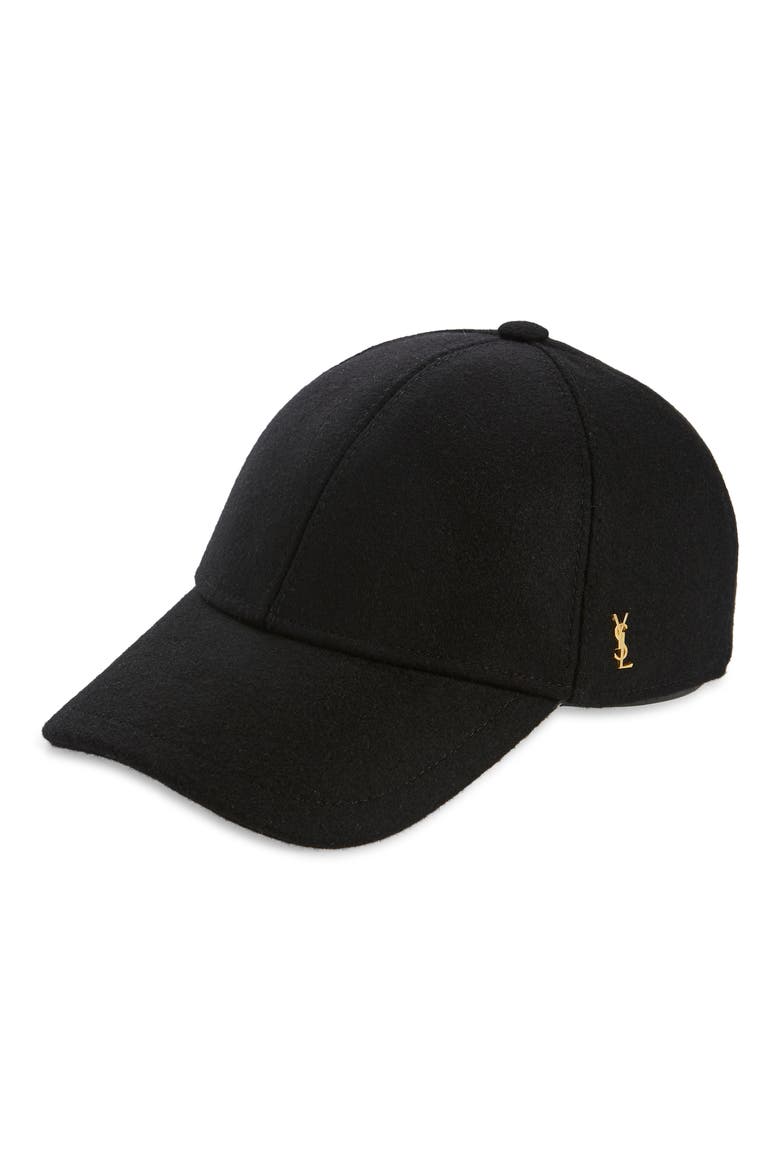 Wool Blend Baseball Cap, Main, color, BLACK