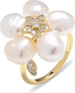 EYE CANDY LOS ANGELES Bree Cubic Zirconia Flower Statement Ring