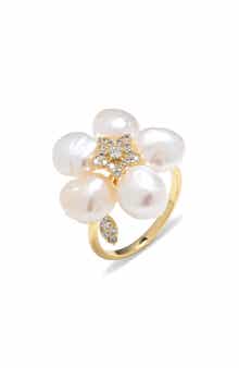 EYE CANDY LOS ANGELES Bree Cubic Zirconia Flower Statement Ring