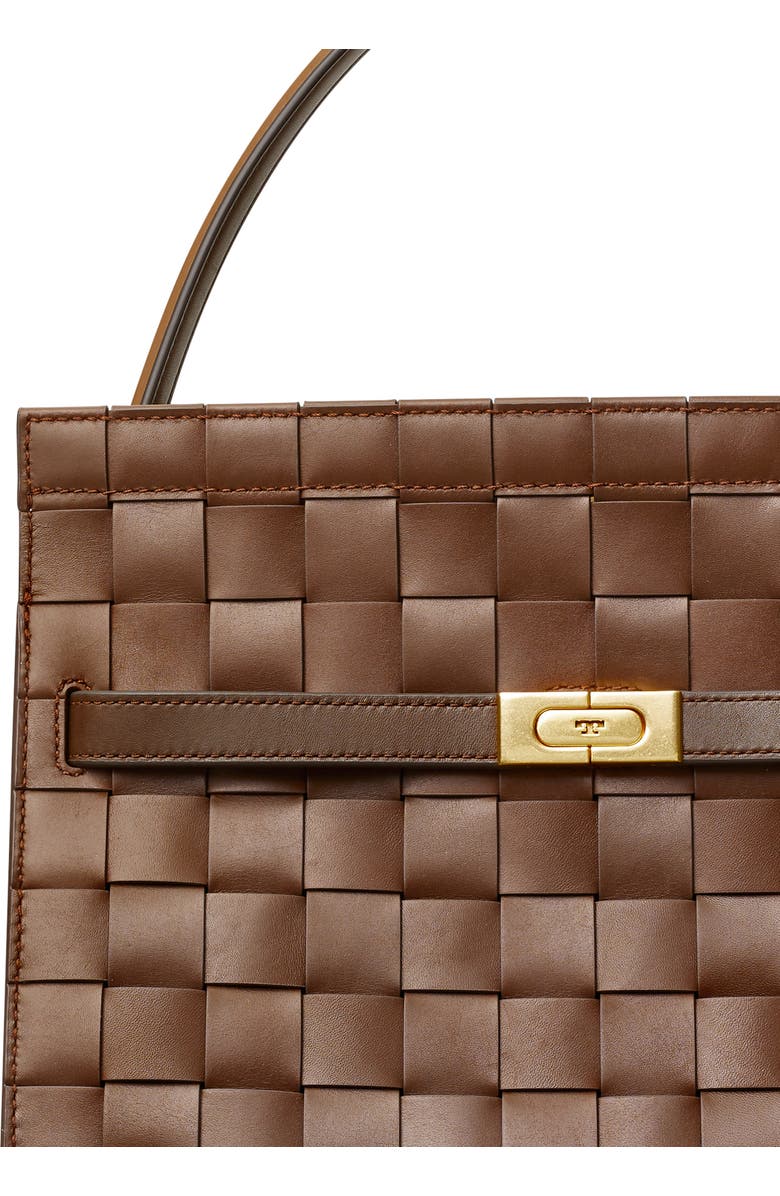 Tory Burch Lee Radziwill Woven Leather Double Bag, Alternate, color,