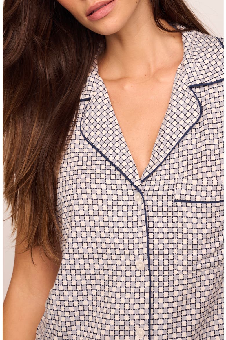 Gisele Printed Short Pajamas, Alternate, color, GEO-SPHERE GRAY DAWN/ NAVY