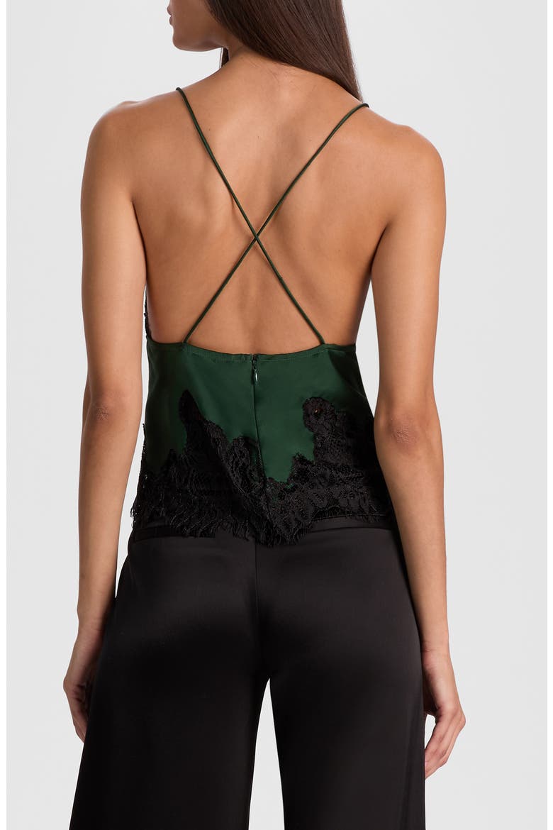 Claudia Lace & Satin Camisole, Alternate, color, GREEN MYSTIQUE/ BLACK