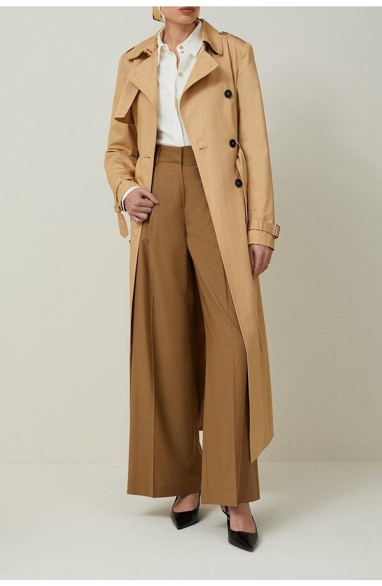 Karen Millen Tailored Classic Belted Trench Coat, Alternate, color, Camel