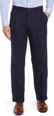 Berle Classic Fit Pleated Microfiber Performance Trousers