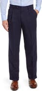 Berle Classic Fit Pleated Microfiber Performance Trousers