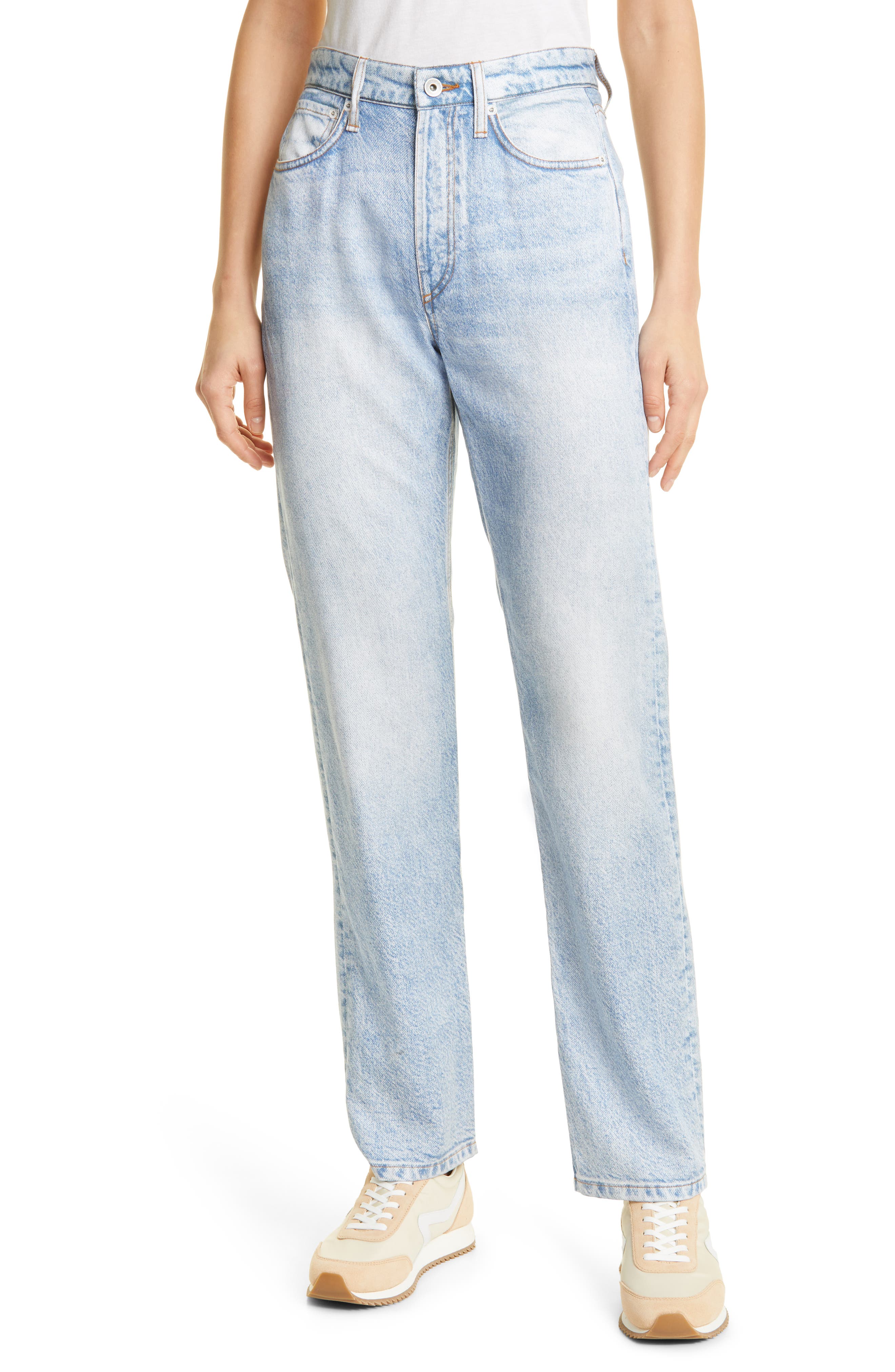 rag & bone Alex Liquid High Waist Straight Leg Tromp L'oeil Pants