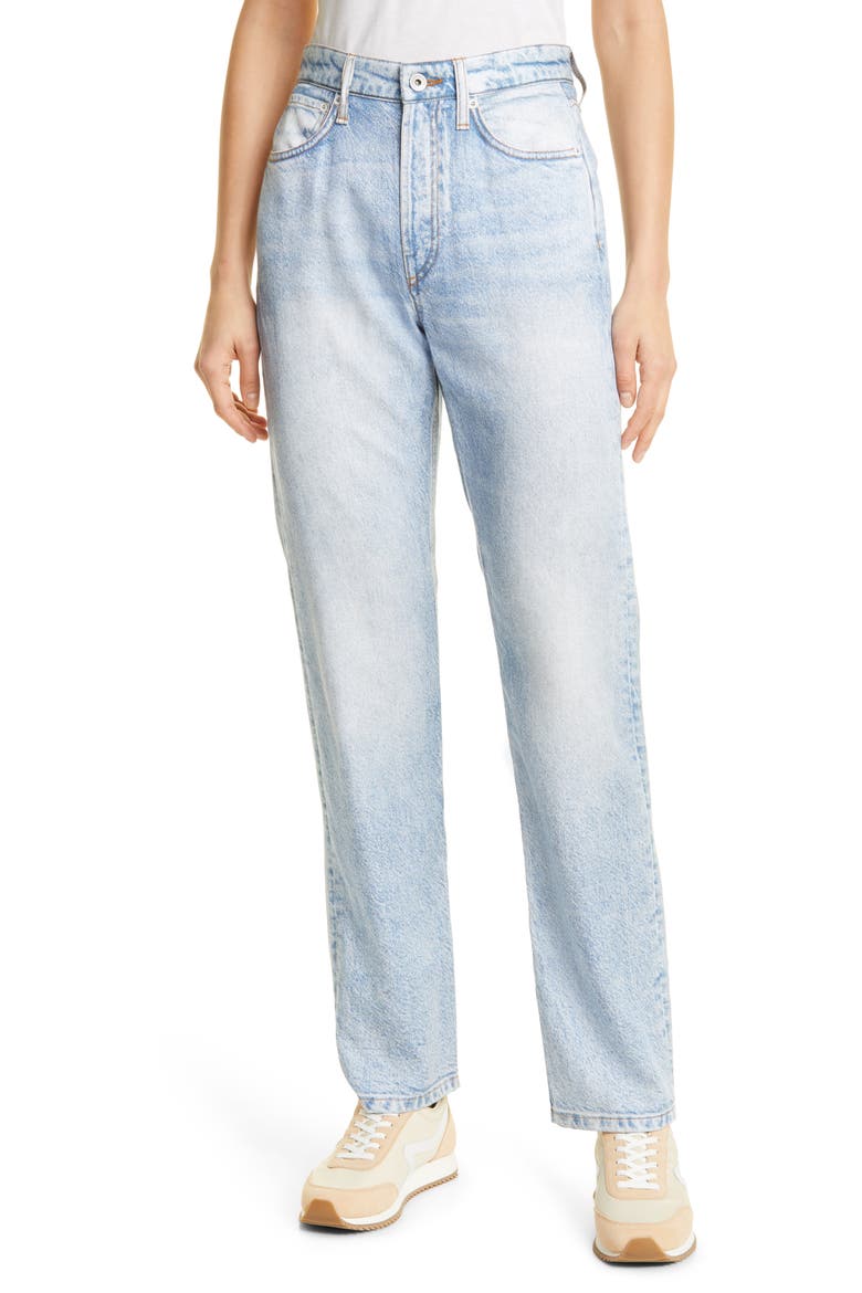 Alex Liquid High Waist Straight Leg Tromp L'oeil Pants, Main, color, LUNA