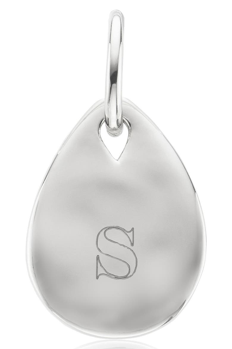 Mini Petal Teardrop Pendant Charm, Alternate, color, SILVER