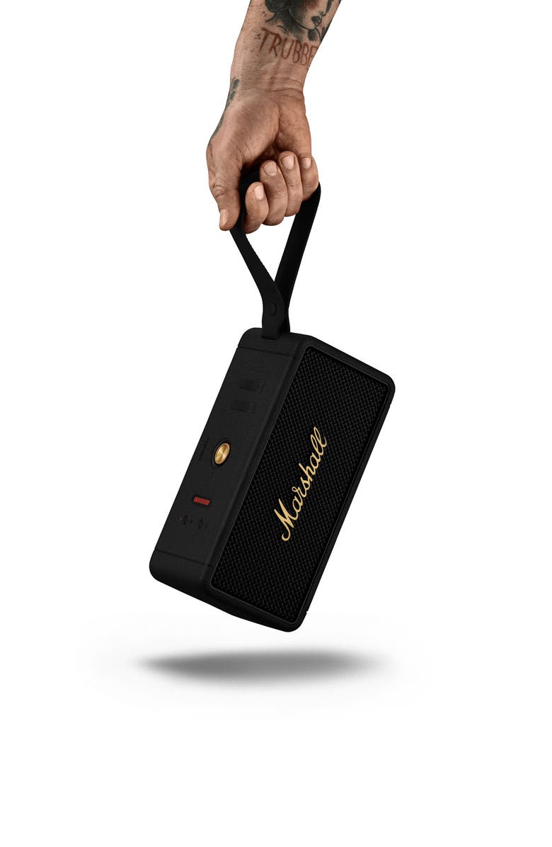 Marshall Middleton Portable Bluetooth<sup>®</sup> Speaker, Alternate, color, Black And Brass