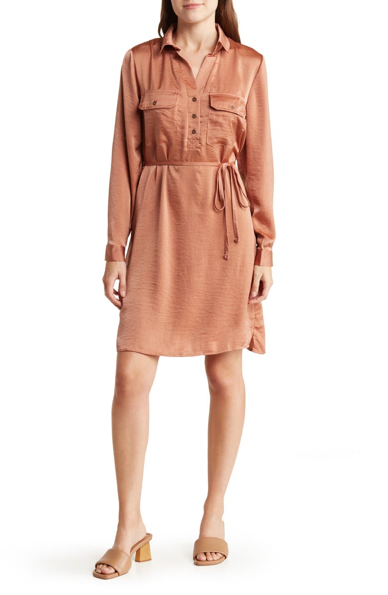 Lucky Brand Long Sleeve Shirtdress, Main, color, 