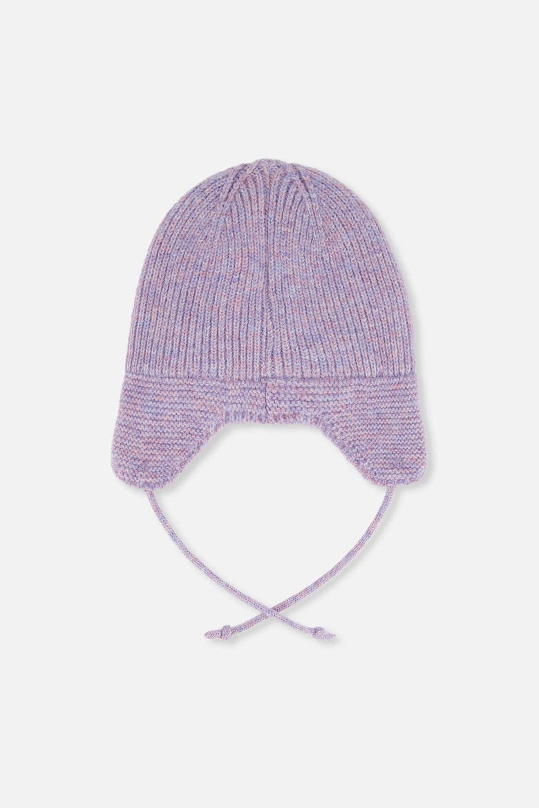 Winter Fleece Lined Earflap Knit Hat with Chin Ties, Alternate, color, Lavender