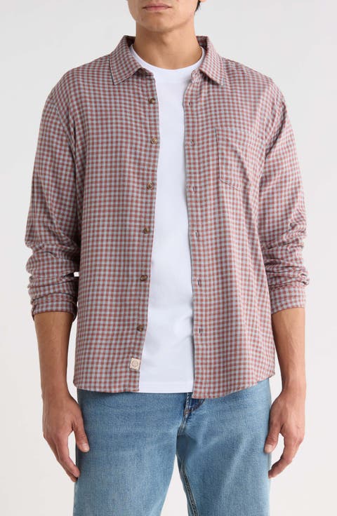 Classic Gingham Check Stretch Cotton Selvage Button-Up Shirt